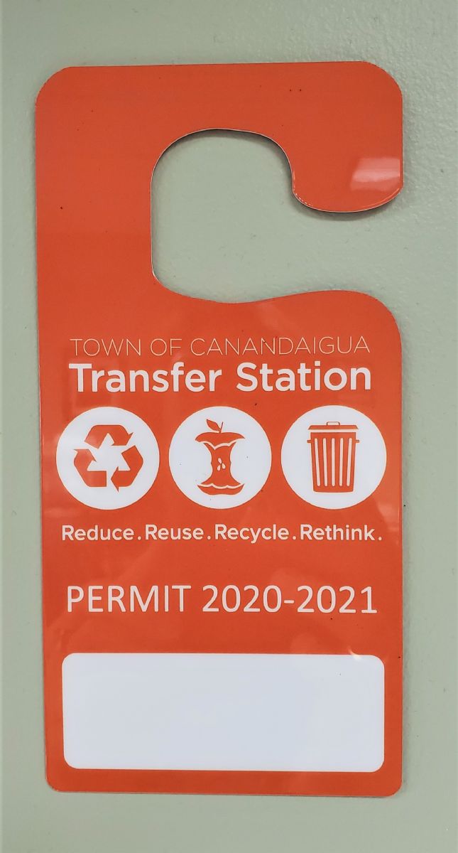 Orange Hanging Permit Tag for Transfer Station